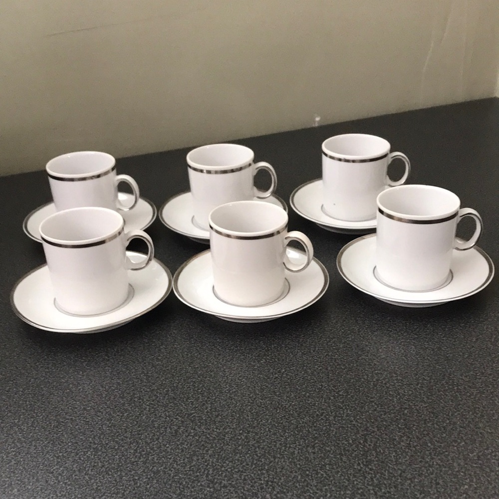 Jarolina Polish Demitasse Espresso cups & saucers, Set of 6